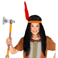 Dodatki do strojów karnawałowych - Peruka dziecięca indianin z opaską - miniaturka - grafika 1