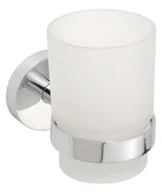 Wieszaki łazienkowe - Sapho X-Round - Sklanka na szczoteczkę i pastę do zębów, z uchwytem, szkło/chrom XR903 - miniaturka - grafika 1