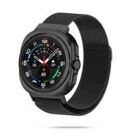 Akcesoria do smartwatchy - Metalowa bransoletka milanese Samsung Galaxy Watch Ultra 2024 Czarna - miniaturka - grafika 1