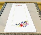 Pasmanteria - Haft krzyżykowy - Zestaw do haftu - Bieżnik z polnymi kwiatkami - miniaturka - grafika 1