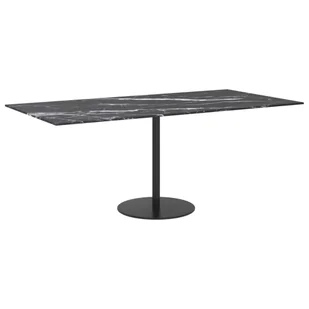 vidaXL Lumarko Blat stołu, czarny, 100x50 cm, 6 mm, szkło ze wzorem marmuru 322274 - Meble modułowe i akcesoria - miniaturka - grafika 1