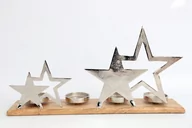 Świeczniki - Świecznik na tealighty, gwiazdy, aluminium, 53 cm - miniaturka - grafika 1