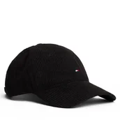 Czapki męskie - Czapka z daszkiem Tommy Hilfiger Th Flag 6 Panel Cord Cap AM0AM13583 Czarny - miniaturka - grafika 1