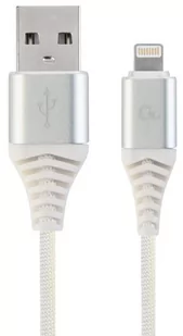 Gembird KABEL PREMIUM USB 2.0 DO 8-PIN (METALOWE WTYKI,OPLOT NYLONOWY) 1M, SREBRNO/BIAŁY CC-USB2B-AMLM-1M-BW2CM-2M-BW - Kable USB - miniaturka - grafika 1