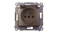 Gniazdka elektryczne - Kontakt Simon Simon 54 Gniazdo hermetyczne pojedyncze z/u 16A IP44 z klapką transparentną złoty mat DGZ1BUZ.01/44A WMDW-53121x-044 0001-00000-47236 [4351184] - miniaturka - grafika 1