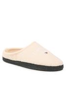 Buty dla dziewczynek - Tommy Hilfiger Kapcie Indoor Slipper T3A0-32441-1506 M Beżowy - miniaturka - grafika 1