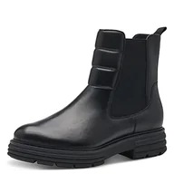 Botki damskie - Tamaris Damskie botki 1-1-25438-41, czarna skóra, 39 EU - miniaturka - grafika 1