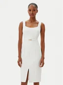 Sukienki - Fracomina Sukienka koktajlowa FR25SD2001W42901 Écru Slim Fit - miniaturka - grafika 1