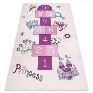 Dywan do prania BAMBINO 2285 Klasy, cyfry dla dzieci, antypoślizgowy - różowy, 120x170 cm - Dywany dla dzieci - miniaturka - grafika 1