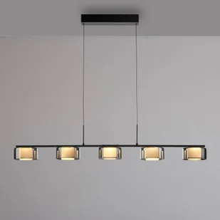Paul Neuhaus Lampa wisząca LED Rika, czarna, szkło, ściemniana - Lampy sufitowe - miniaturka - grafika 1
