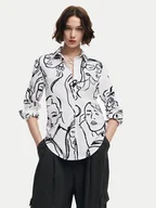 Koszule damskie - Desigual Koszula Faces 24WWCW34 Biały Regular Fit - miniaturka - grafika 1