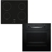 Zestawy AGD - Zestaw AGD do zabudowy Bosch Piekarnik HBA 534EB0+ Płyta indukcyjna PUG 611AA5ECzarny - miniaturka - grafika 1