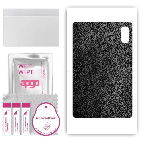 folia naklejka skórka strukturalna na TYŁ do HTC A103 Plus - Skóra Czarna - apgo SKINS