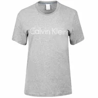 Koszulki i topy damskie - CALVIN KLEIN KOSZULKA DAMSKA T-SHIRT SS NECK CREW GRAY 000QS6105E XS9 - Rozmiar: XS - miniaturka - grafika 1