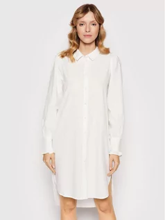 Sukienki - Vila Sukienka koszulowa Vitania 14069354 Biały Regular Fit - grafika 1