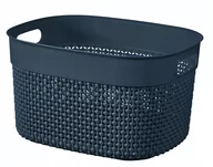 Pojemniki biurowe - Koszyk prostokątny 6L Curver Filo Recycled, granatowy - miniaturka - grafika 1
