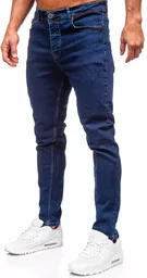 Granatowe spodnie jeansowe męskie regular fit Denley 6296 - Spodnie męskie - miniaturka - grafika 1