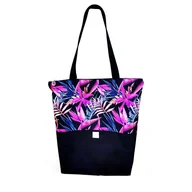 Torebki damskie - Torba shopper na zakupy wodoodporna shopperka torba na ramię kwiaty strelicja - miniaturka - grafika 1