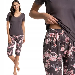 MIĘKKA PIŻAMA DAMSKA WISKOZOWA Z KORONKĄ SPODNIE 3/4 KOMFORTOWA MORAJ M PATT 1 - Piżamy damskie MIĘKKA PIŻAMA DAMSKA WISKOZOWA Z KORONKĄ SPODNIE 3/4 KOMFORTOWA MORAJ M PATT 1 - Piżamy damskie - miniaturka - grafika 1