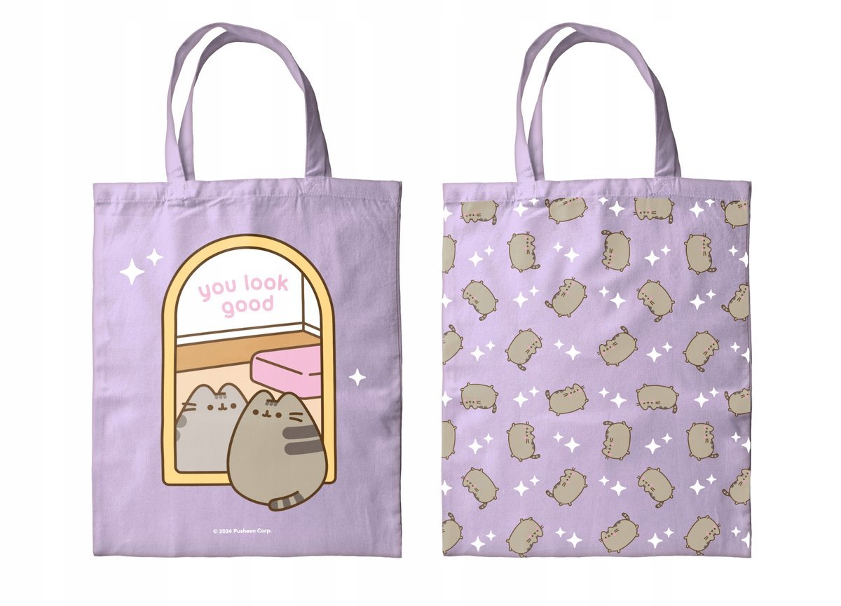 PUSHEEN torba na zakupy, prezenty, korki i co tylko chcesz 40cm DWUSTRONNA