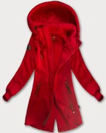 Bluzy damskie - Długa bluza damska z kapturem czerwona (AMG-675/2) - LHD - miniaturka - grafika 1