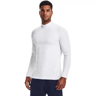 Koszulki sportowe męskie - Under Armour Koszulka z długim rękawem ColdGear Armour Fitted Mock White XL - grafika 1