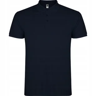 Koszulka POLO Męska Bawełna PIQUE Roly STAR 6638 GRANAT Navy L - Koszulki męskie - miniaturka - grafika 1