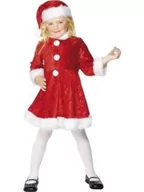 Stroje karnawałowe - Smiffys dziewcząt Miss Santa kostium, sukienka i czapka dla dzieci, rozmiar: M,,,,, 29181, czerwony 29181S - miniaturka - grafika 1