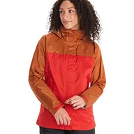 Płaszcze damskie - Marmot Kobiety Wm's PreCip Eco Jacket, Wodoodporna kurtka przeciwdeszczowa, oddychający płaszcz przeciwdeszczowy z kapturem, lekka wiatrówka hardshell na wędrówki, Cairo/Copper, XXL - miniaturka - grafika 1
