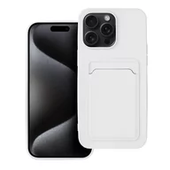 Etui i futerały do telefonów - Futerał CARD CASE do IPHONE 15 PRO MAX biały - miniaturka - grafika 1