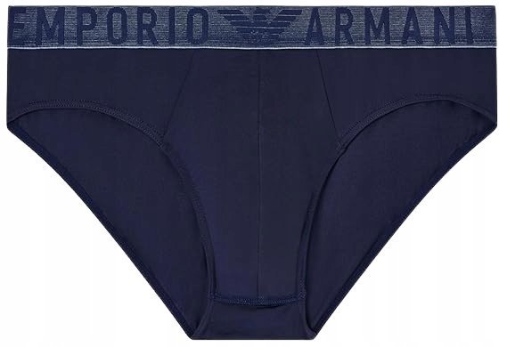 EMPORIO ARMANI GRANATOWE SLIPY MĘSKIE Z LOGOWANYM PASKIEM XL J5C