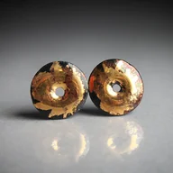 Kolczyki - DONUTS GOLD/stal chirurgiczna/ - miniaturka - grafika 1