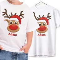 Moda i Uroda OUTLET - KOSZULKA ŚWIĄTECZNA DZIECIĘCA IMIENIEM RENIFER PREZENT ŚWIĘTA MIKOŁAJ 12-14 - miniaturka - grafika 1