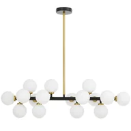 Lampy sufitowe - NOWOCZESNA LAMPA WISZĄCA CZARNO-MOSIĘŻNA PETRICA W16 - miniaturka - grafika 1