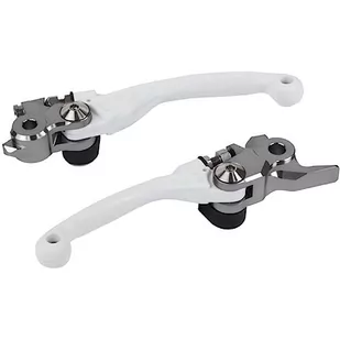 POLISPORT 8487200032 - Zestaw nietłukących się dźwigni składanych obrabianych z aluminium z adapterem kompatybilnym z motocyklami HUSQVARNA, KTM w kolorze białym - Części motocyklowe - miniaturka - grafika 1