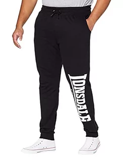 Spodenki męskie - Lonsdale Męskie spodnie sportowe, spodnie do biegania, logo Large, czarny, M - grafika 1