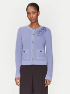 Swetry damskie - Luisa Spagnoli Kardigan Mandel 100023 Fioletowy Regular Fit - miniaturka - grafika 1