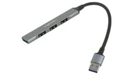 Huby USB - UA0391 Hub USB, USB A gniazdo x4, USB A wtyk, USB 3.0, PnP, szary, 5Gbps - miniaturka - grafika 1