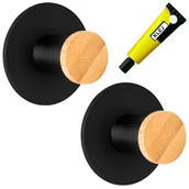 Wieszaki łazienkowe - Wieszak łazienkowy KOVIR czarny komplet 2 sztuk - miniaturka - grafika 1