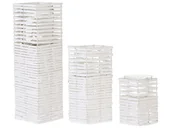 Świeczniki - Beliani Zestaw 3 świeczników biały MAROLA - miniaturka - grafika 1