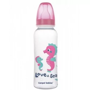 Canpol babies Canpol Butelka 250ml LOVE&SEA : Kolor - Różowy 59/400 - Butelki dla niemowląt - miniaturka - grafika 1