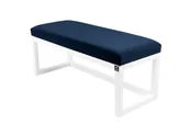 Ławki do przedpokoju - Ławka na buty LPG-2 170cm EMRAWOOD drewno lite kolor biały siedzisko gładkie kolor granatowy - miniaturka - grafika 1