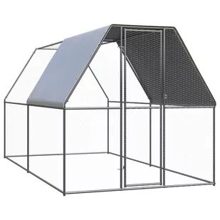 shumee shumee Klatka zewnętrzna dla kurcząt 2x4x2 m stal galwanizowana - Akcesoria do hodowli zwierząt - miniaturka - grafika 1
