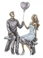 Figurki dekoracyjne - Art pol FIGURKA DEKORACYJNA PARA SERCE ZŁOTA 23x16 137928 - miniaturka - grafika 1