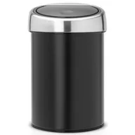 Kosze na śmieci - Brabantia Kosz na śmieci z pokrywą Touch Bin, czarny, 3 l - miniaturka - grafika 1