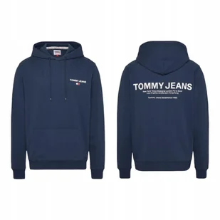 TOMMY HILFIGER BLUZA MĘSKA Z KAPTUREM TJM REG ENTRY GRAPHIC GRANATOWA r.L - Bluzy męskie - miniaturka - grafika 1