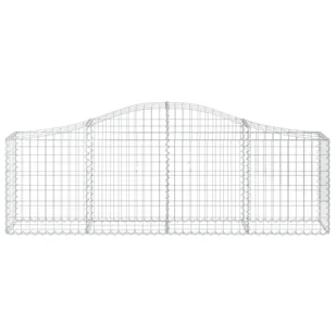 VIDAXL Kosze gabionowe, 7 szt, 200x30x60/80 cm, galwanizowane żelazo - Ogrodzenia - miniaturka - grafika 5