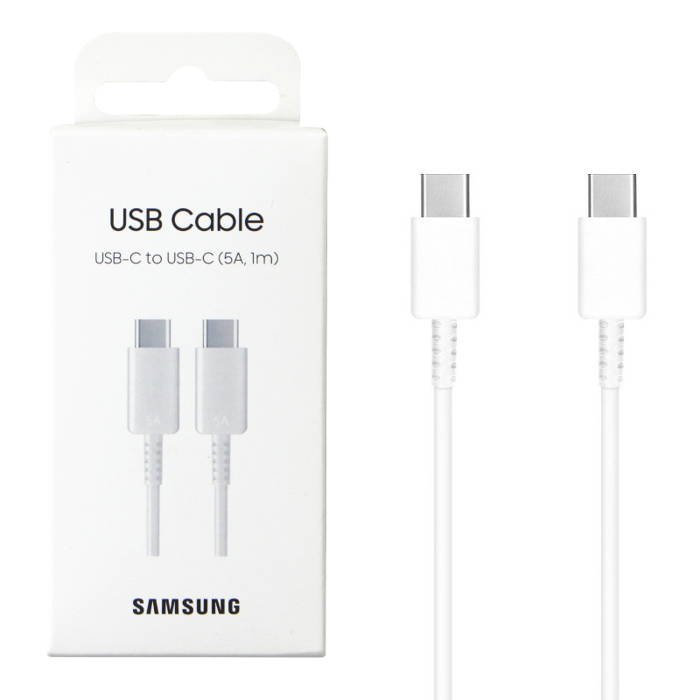 ORYGINALNY KABEL SAMSUNG USB-C - USB-C BIAŁY 1m 60W SZYBKI PRZEWÓD ŁADUJĄCY