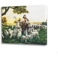 Ikony i obrazy sakralne - Obraz religijny na płótnie Jezus Chrystus Dobry Pasterz - miniaturka - grafika 1