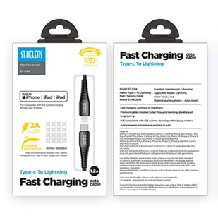 Joyroom kabel MFI przewód USB Typ C - Lightning 2,1A 1,2m czarny (ST-C04 1,2M Black) - Kable USB - miniaturka - grafika 5